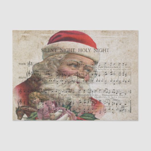 Viktorianischer Stil - Santa Claus Sheet Music Seidenpapier (Vorderseite)