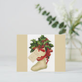 Viktorianischer Strumpf Weihnachten Postkarte (Stehend Vorderseite)