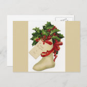 Viktorianischer Strumpf Weihnachten Postkarte (Vorne/Hinten)