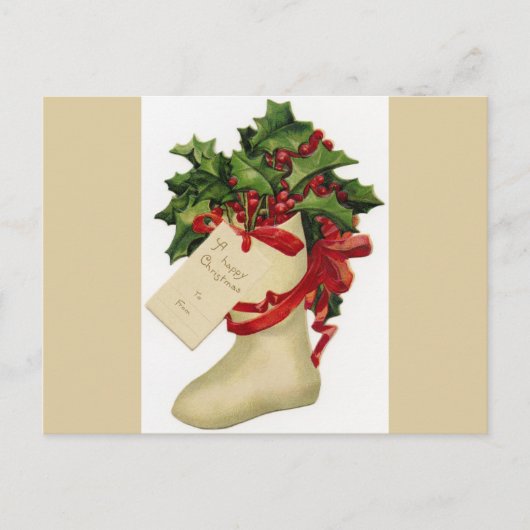 Viktorianischer Strumpf Weihnachten Postkarte (Vorderseite)