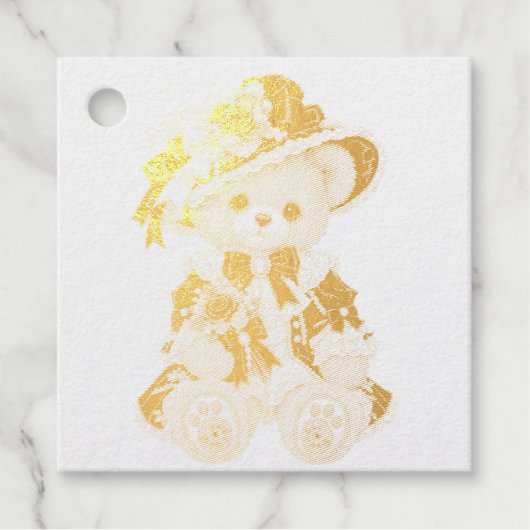 Viktorianischer Teddybär Geschenkanhänger (Vorderseite)