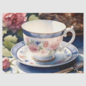 Viktorianischer Tee und Saucer Decoupage Seidenpapier (Vorderseite)