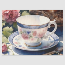 Viktorianischer Tee und Saucer Decoupage