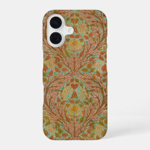 Viktorianischer Terrakotta-Rosen- und Blatt-Botani iPhone 16 Hülle