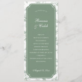Viktorianischer Toile-Sage-Grün-Blumenrahmen-Hochz Programm (Vorderseite)