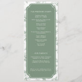 Viktorianischer Toile-Sage-Grün-Blumenrahmen-Hochz Programm (Rückseite)