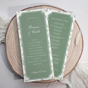 Viktorianischer Toile-Sage-Grün-Blumenrahmen-Hochz Programm