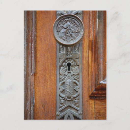 Viktorianischer Türknauf und Schlüsselloch Postkarte (Vorderseite)
