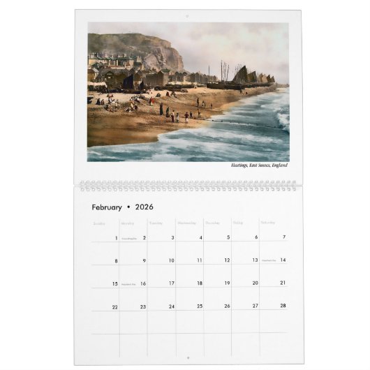 Viktorianischer Urlaub am Meer 2026 Kalender (Feb 2026)