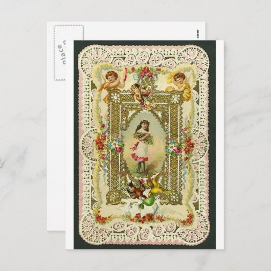 Viktorianischer Valentine Feiertagspostkarte (Vorne/Hinten)