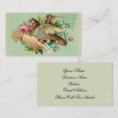 Viktorianischer Valentiner Vogel und Rose Visitenkarte (Vorne/Hinten)