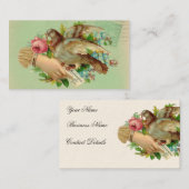 Viktorianischer Valentiner Vogel und Rose Visitenkarte (Vorne/Hinten)