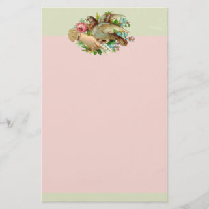 Viktorianischer Valentinevogel und -Rose Briefpapier