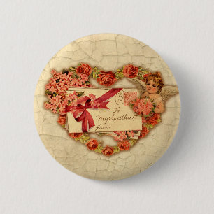 Viktorianischer Valentinstag Button