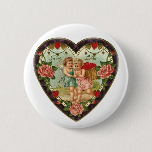 Viktorianischer Valentinstag für meine Liebe II Button