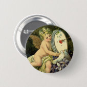 Viktorianischer Valentinstag, Vintage Engel Liebes Button (Vorne & Hinten)