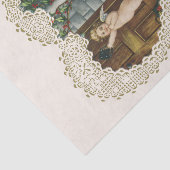 Viktorianischer Valentinstag, Vintage Engel w Lett Seidenpapier (Ausschnitt)