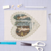 Viktorianischer Valentinstag, Vintage Engel w Lett Seidenpapier (Handwerk)