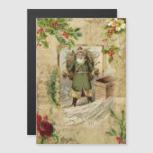 Viktorianischer Vater Weihnachten Flora Ephemera Magnetkarte (Vorne/Hinten)