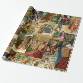 Viktorianischer Vater Weihnachten mit Kinderkollek Geschenkpapier (Ungerollt)