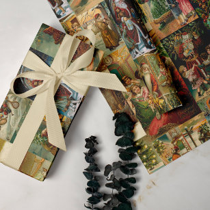 Viktorianischer Vater Weihnachten mit Kinderkollek Geschenkpapier