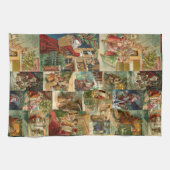 Viktorianischer Vater Weihnachten mit Kinderkollek Geschirrtuch (Horizontal)