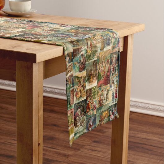 Viktorianischer Vater Weihnachten mit Kinderkollek Großer Tischläufer (Beispiel)