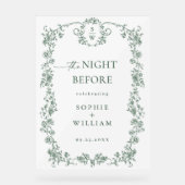 Viktorianischer Verzierter blumenregeneraler Empfa Acrylschild (Vorderseite)