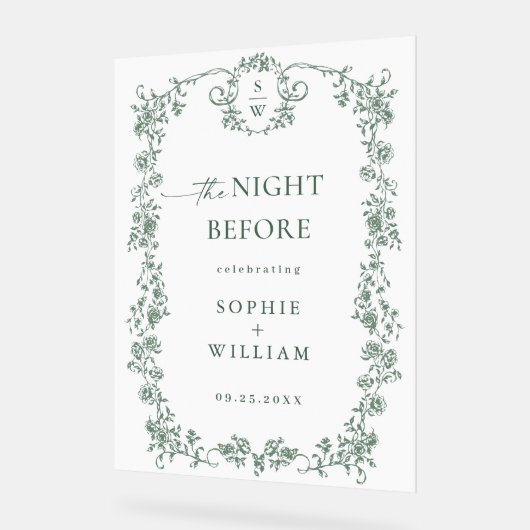 Viktorianischer Verzierter blumenregeneraler Empfa Acrylschild (Winkel)