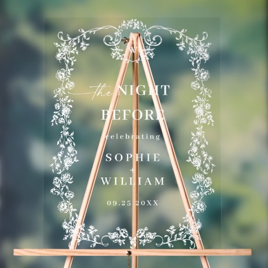 Viktorianischer Verzierter blumenregeneraler Empfa Acrylschild (Neutral)