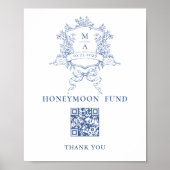 Viktorianischer Verzierter Dusty Blue Honeymoon Fu Poster (Vorne)