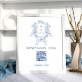 Viktorianischer Verzierter Dusty Blue Honeymoon Fu Poster