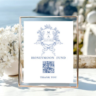 Viktorianischer Verzierter Dusty Blue Honeymoon Fu Poster