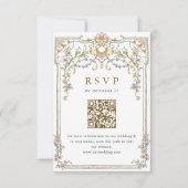 Viktorianischer Verzierter Grace Floral Wedding RS RSVP Karte (Vorderseite)