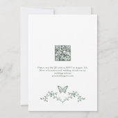 Viktorianischer Verzierter Grace Green QR-Code Hoc Einladung (Rückseite)
