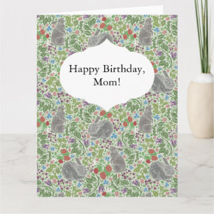 Viktorianischer Vintage-Hase Kaninchen Beeren Gart Karte