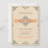 Viktorianischer Vintage Hochzeit Einladung (Vorderseite)