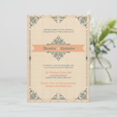 Viktorianischer Vintage Hochzeit Einladung (Stehend Vorderseite)