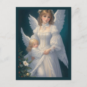 Viktorianischer Vintage Retro Weihnachtsengel Postkarte