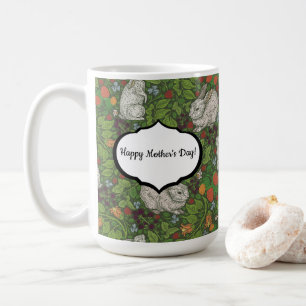 Viktorianischer Vintage Weißer Hase Kaninchen im G Kaffeetasse