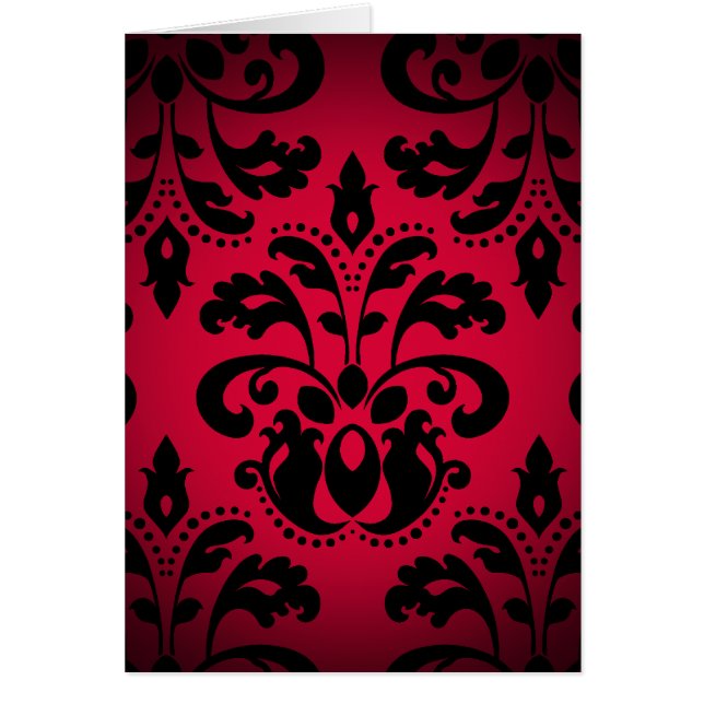Viktorianischer Vintager Damast aus schwarz und ro (Vorne)