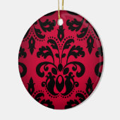 Viktorianischer Vintager Damast aus schwarz und ro Keramik Ornament (Links)