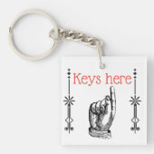 Viktorianischer Vintager Fingerzeig-Schlüsselanhän Schlüsselanhänger (Vorderseite)