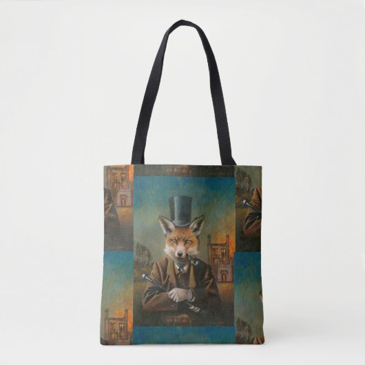 Viktorianischer Vintager Fox ganz über Tasche (Vorderseite)