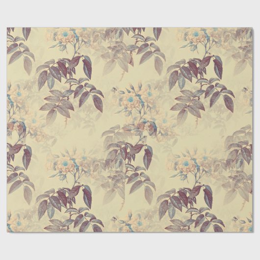 Viktorianischer Vintager Garten Blumenmuster  Geschenkpapier (Flach)
