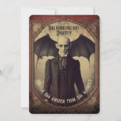 Viktorianischer Vintager Graf Dracula Halloween Einladung (Vorderseite)