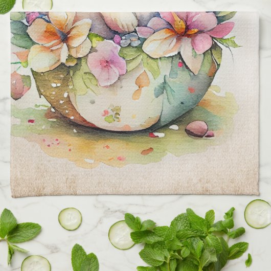 Viktorianischer Vintager Osterhase Geschirrtuch (Gefaltet)