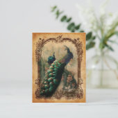 viktorianischer, Vintager Pfau Postkarte (Stehend Vorderseite)