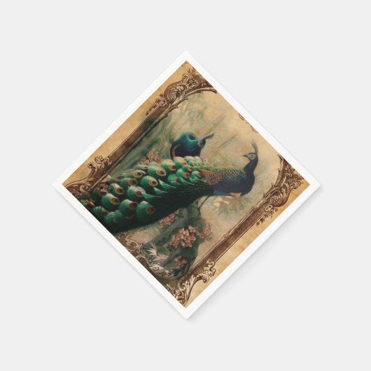 viktorianischer, Vintager Pfau Serviette (Ecke)