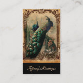 viktorianischer, Vintager Pfau Visitenkarte (Vorderseite)